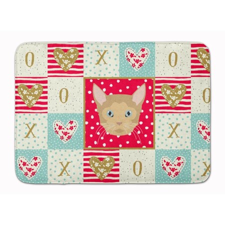 Carolines Treasures 19 x 27 in. German Rex Cat Love Machine Washable Memory Foam Mat CK5119RUG